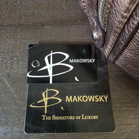 B. Makwowsky Copper Leather Crossbody Bag NWT - Picture 4 of 12